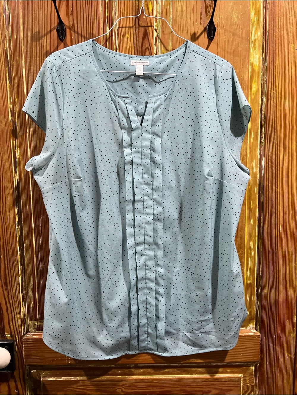 croft & barrow light blue pintuck blouse